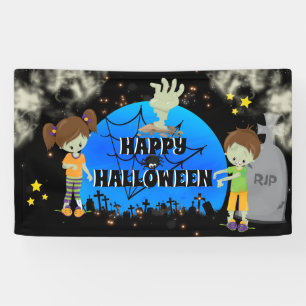 Lona Niños de Graveyard comic zombie gravestone diverti