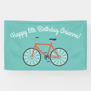 Lona Niños en bicicleta ciclismo Fiesta de cumpleaños C