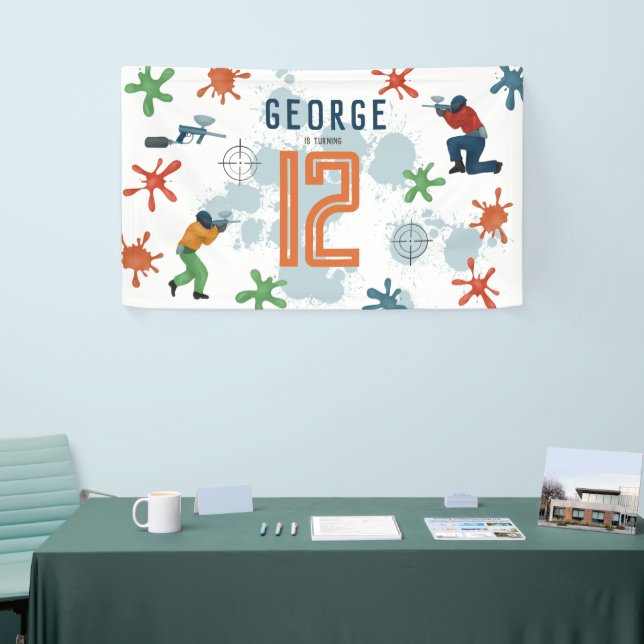 Lona Niños Fiestas de Paintball Moderno Deportes Niños  (Feria)