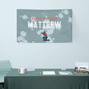 Lona Niños Fiestas modernos de Blue Paintball Niños Cum