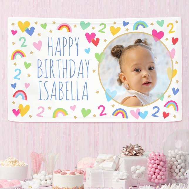 Lona Niños Personalizados de edad cumpleaños lindo cora (Subido por el creador)