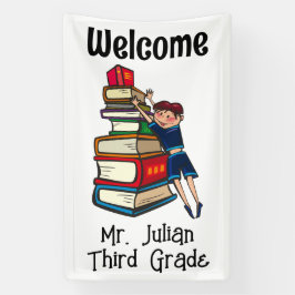 Lona Niños y libros de bienvenida