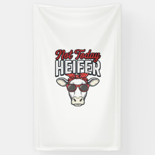 Lona No Hoy Novilla Diseño Divertido De Vaca Vintage Ve