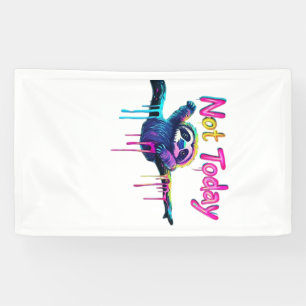 Lona No Hoy � Perezoso Colorido Arte Neon Camiseta Clás