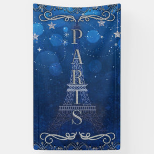Lona Noche en París bajo las estrellas Fiesta azul plat