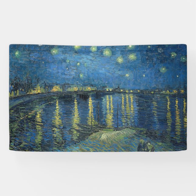 Lona Noche estrellada sobre el río Ródano (por van Gogh (Horizontal)