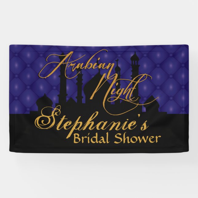 Lona Noches azul marino, árabes temáticas (Horizontal)