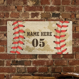 Lona Nombre de béisbol vintage personalizado número ret