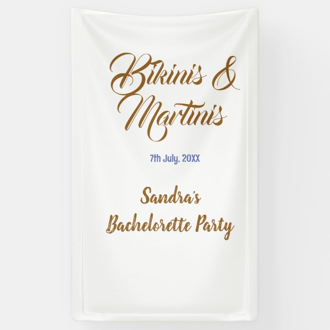 Lona nombre de despedida de soltera bikinis y martinis  (Vertical)