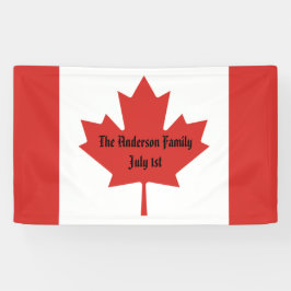 Lona Nombre de familia de bandera canadiense 1 de julio