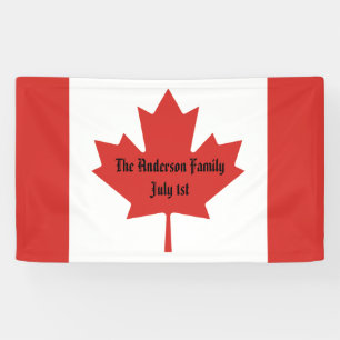Lona Nombre de familia de bandera canadiense 1 de julio