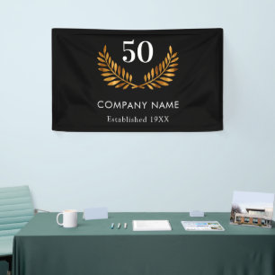 Lona Nombre de la empresa de negocios oro negro estable