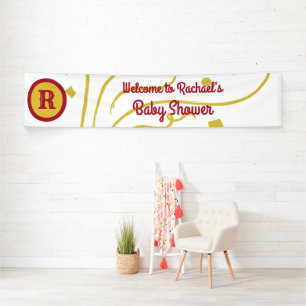 Lona Nombre de monograma personalizado confetti baby du