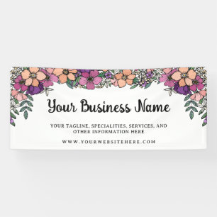 Lona Nombre de negocio floral lindo púrpura rubor