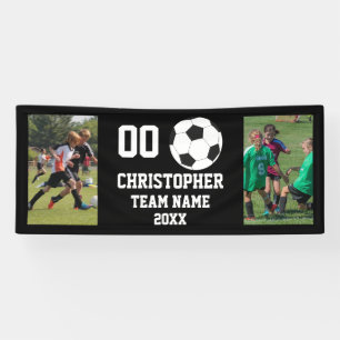 Lona Nombre del equipo de collage de fotos Soccer 2
