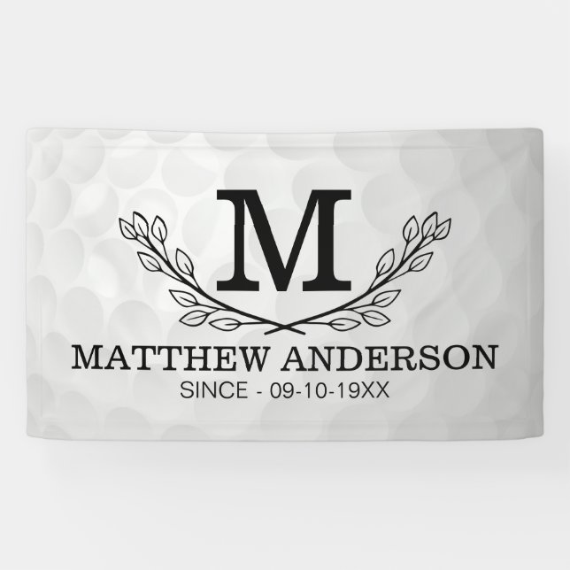 Lona Nombre del patrón de bola de golf personalizado an (Horizontal)