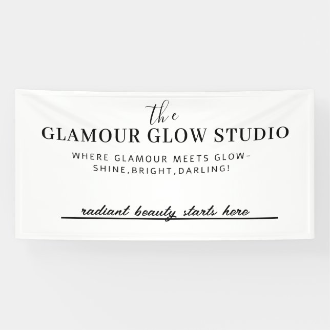 Lona Nombre del personalizado de belleza con línea de e (Horizontal)