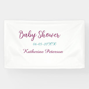 Lona nombre fecha de baby shower azul amarillo bebé ore