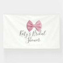 Nombre fecha duch bridal lazo rosa pastel elegante