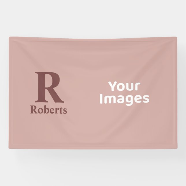Lona Nombre inicial/primero/familia del Rosa de canela (Horizontal)