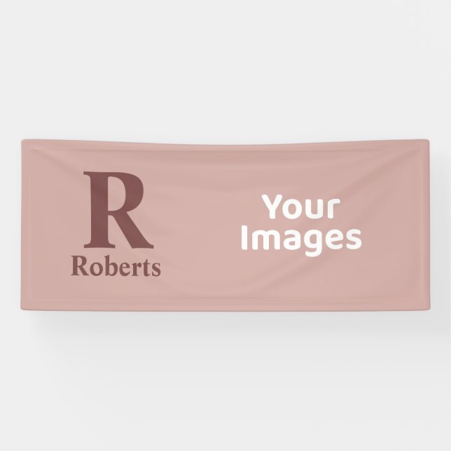 Lona Nombre inicial/primero/familia del Rosa de canela (Horizontal)
