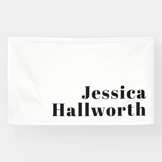 Lona Nombre mínimo retro moderno o plantilla de negocio (Horizontal)