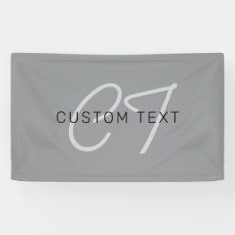 Lona Nombre modificable o saludo | Gris negro y oscuro