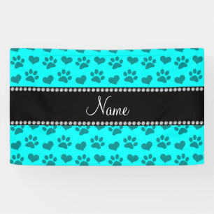 Lona Nombre personalizado corazones acuáticos brillant