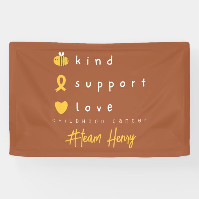 Lona nombre personalizado de cáncer infantil Rótulo de  (Horizontal)