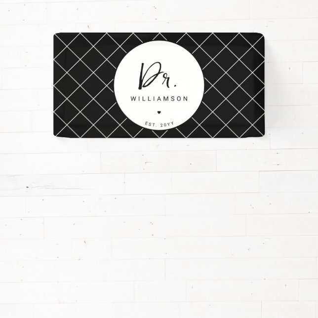 Lona Nombre Personalizado Dr. Médica Minimalista Gradua (in situ)