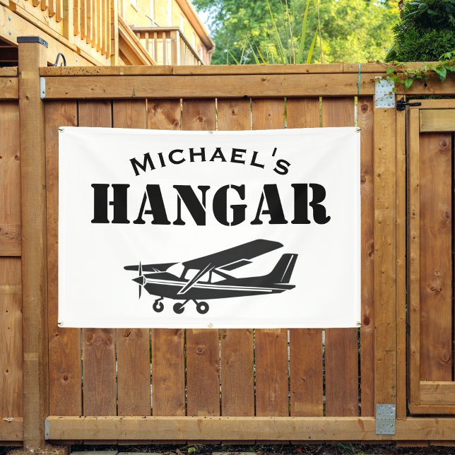 Lona Nombre personalizado Hangar Cessna Airplane Aviati (Subido por el creador)