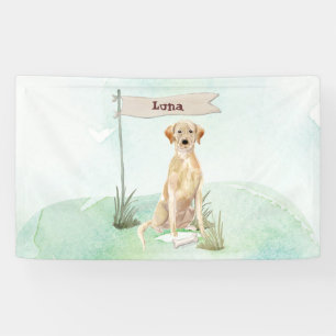 Lona Nombre personalizado Labrador Retriever amarillo P