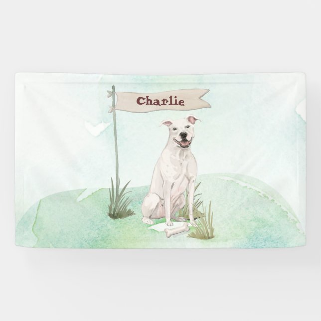 Lona Nombre personalizado Perro Mascota americano Staff (Horizontal)