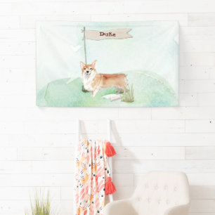 Lona Nombre personalizado Perro Mascota Corgi