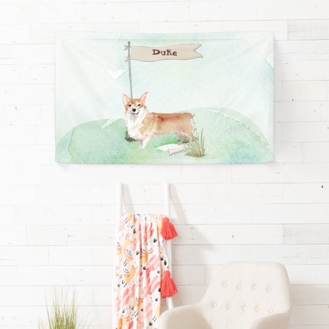 Lona Nombre personalizado Perro Mascota Corgi (In situ)