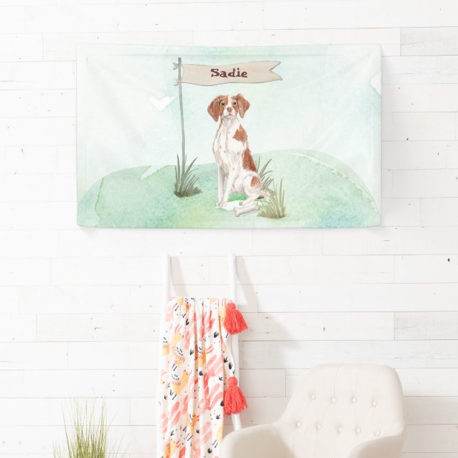 Lona Nombre personalizado Perro Mascota de Bretaña (In situ)