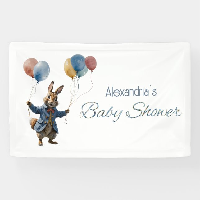 Lona Nombre personalizado Peter el Baby Shower del cone (Horizontal)