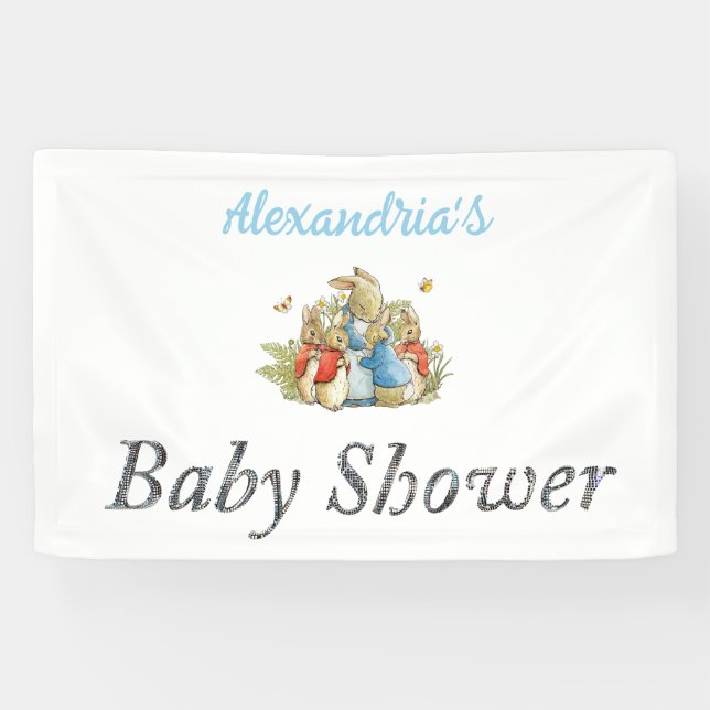 Lona Nombre personalizado Peter el Baby Shower del cone (Horizontal)