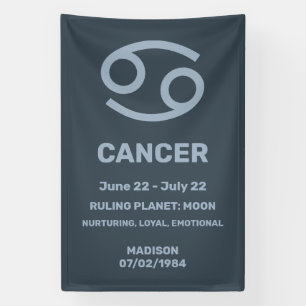 Lona Nombre personalizado / Texto Cáncer de Rótulo Zodi