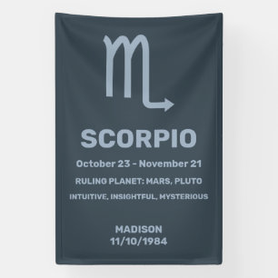Lona Nombre personalizado / Texto Rótulo zodiaco Escorp