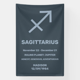 Lona Nombre personalizado / Texto Rótulo zodiaco Sagitt
