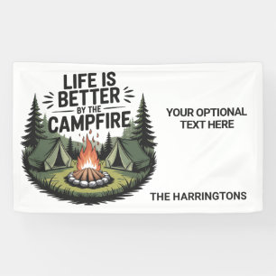 Lona Nombre personalizado y camping de texto