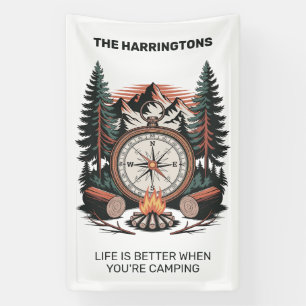 Lona Nombre personalizado y camping de texto
