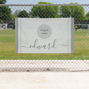 Lona Nombre personalizado y logotipo gris simple