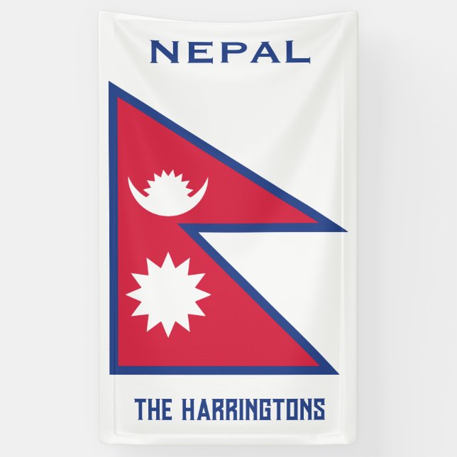 Lona Nombre personalizado y marca de Nepal de texto (Vertical)