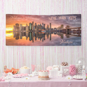 Lona Nombre y texto personalizados en Nueva York