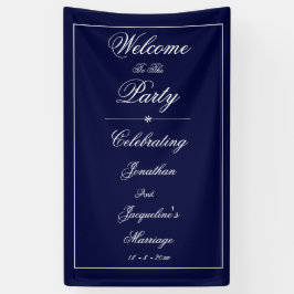 Lona Nombres personalizados de boda elegantes Bienvenid