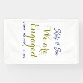 Lona Nos comprometemos nombre fecha elegante oro púrpur