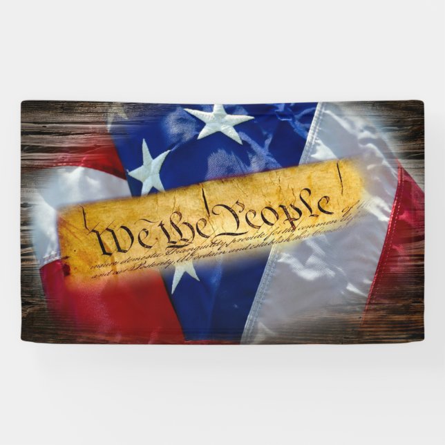 Lona Nosotros, la bandera norteamericana (Horizontal)