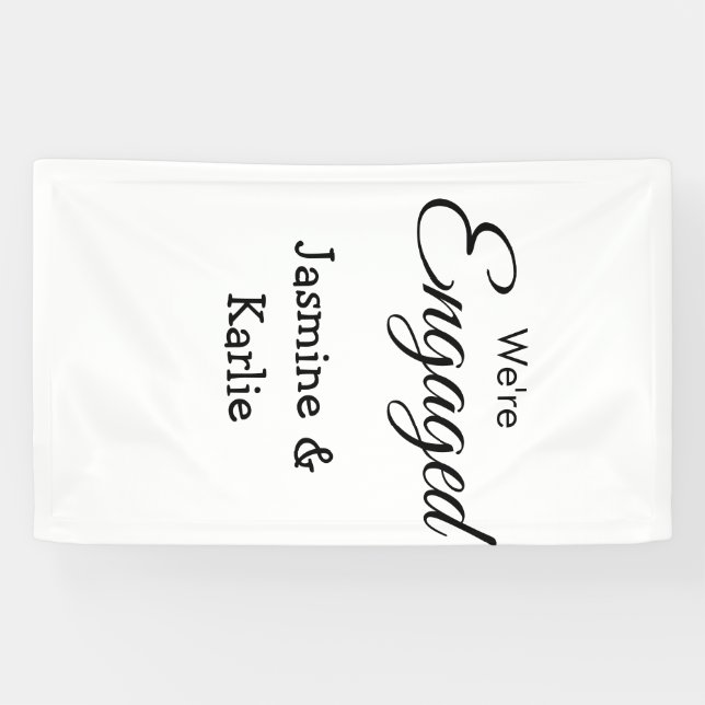 Lona Nosotros somos una pareja comprometida nombre romá (Horizontal)